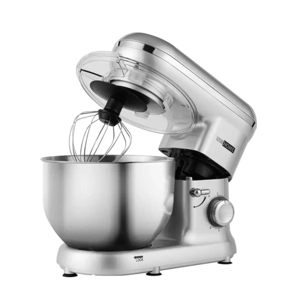 Vivohome 650-Watt 6 Qt. 6- Speed Silver Tilt-Head Kitchen Stand Mixer with Beater. Dough Hook and Wire Whip