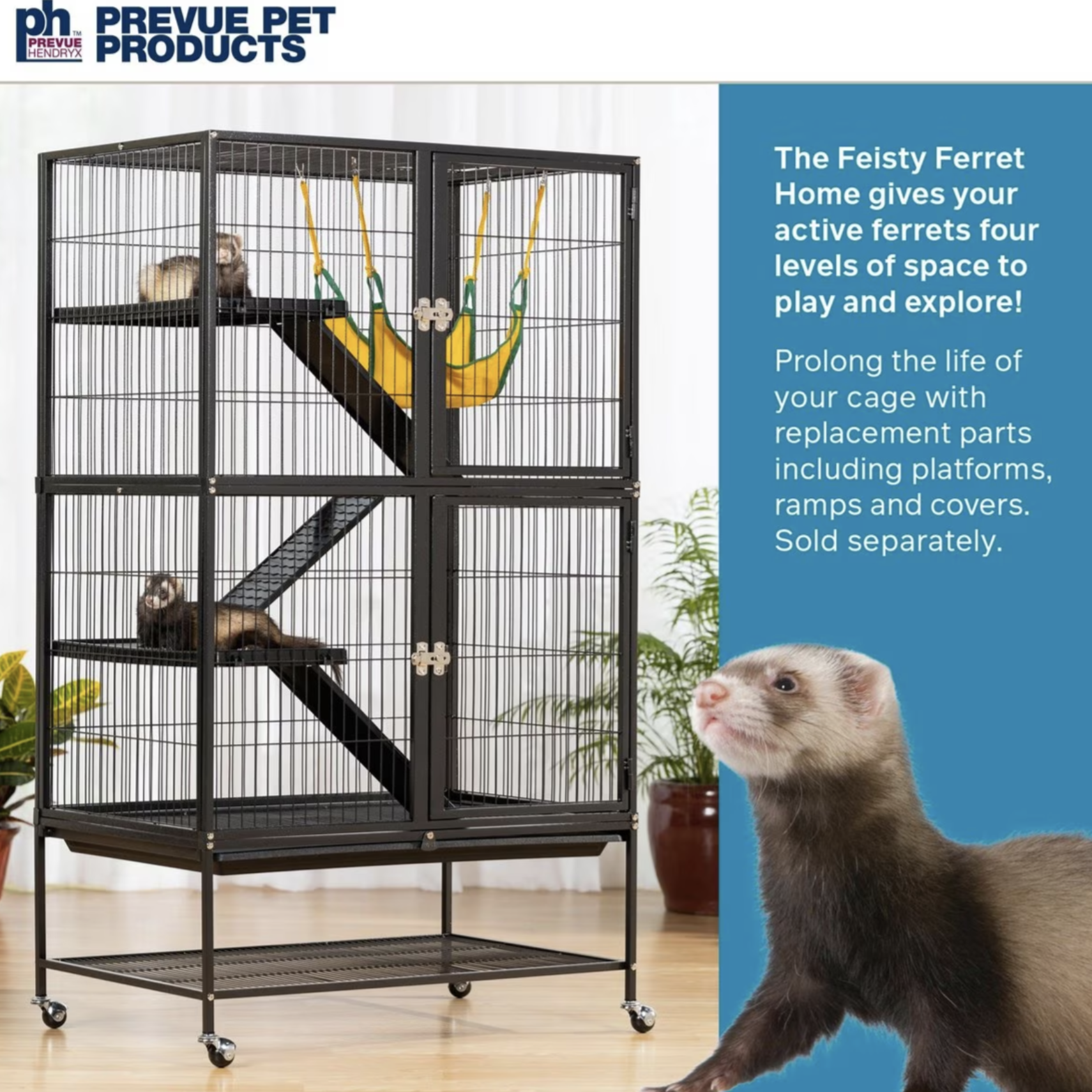 Prevue Pet Products Feisty Ferret Home. Black Hammertone