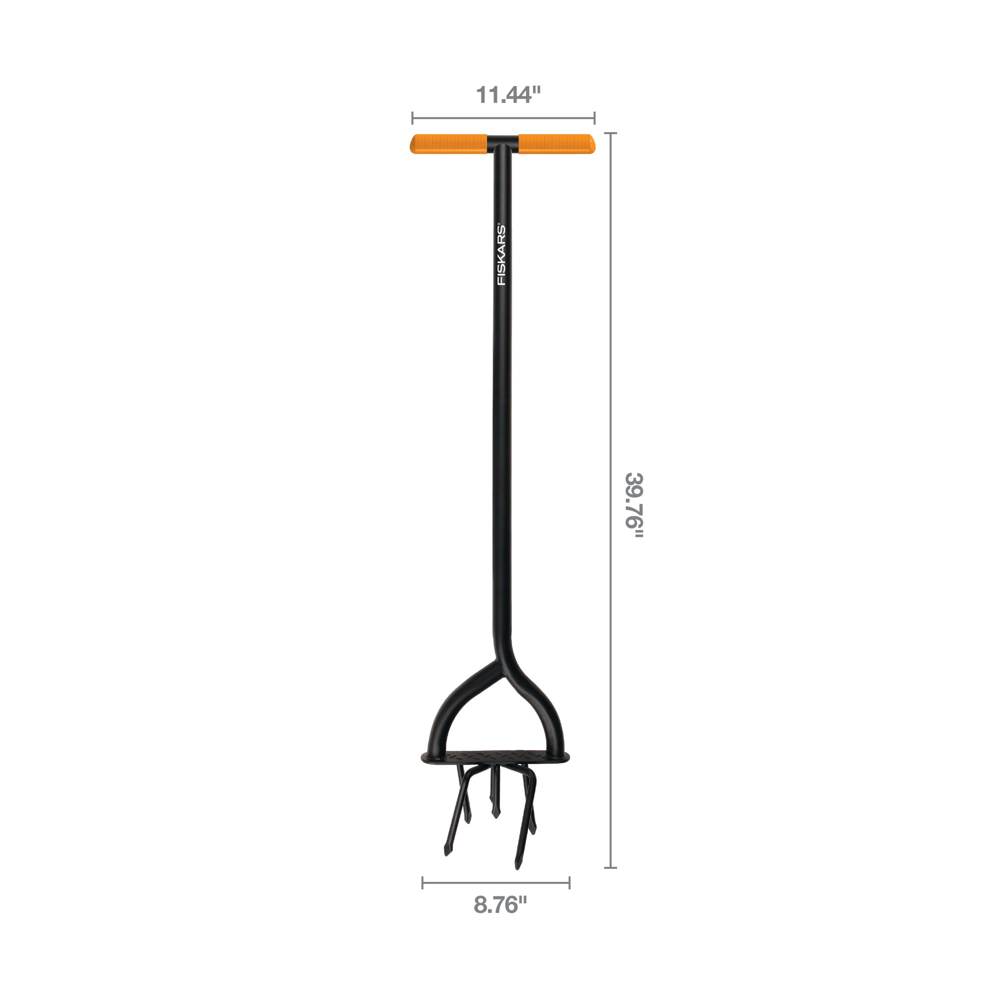 Fiskars Steel 40″ Long-Handled Manual Tiller Garden Tool