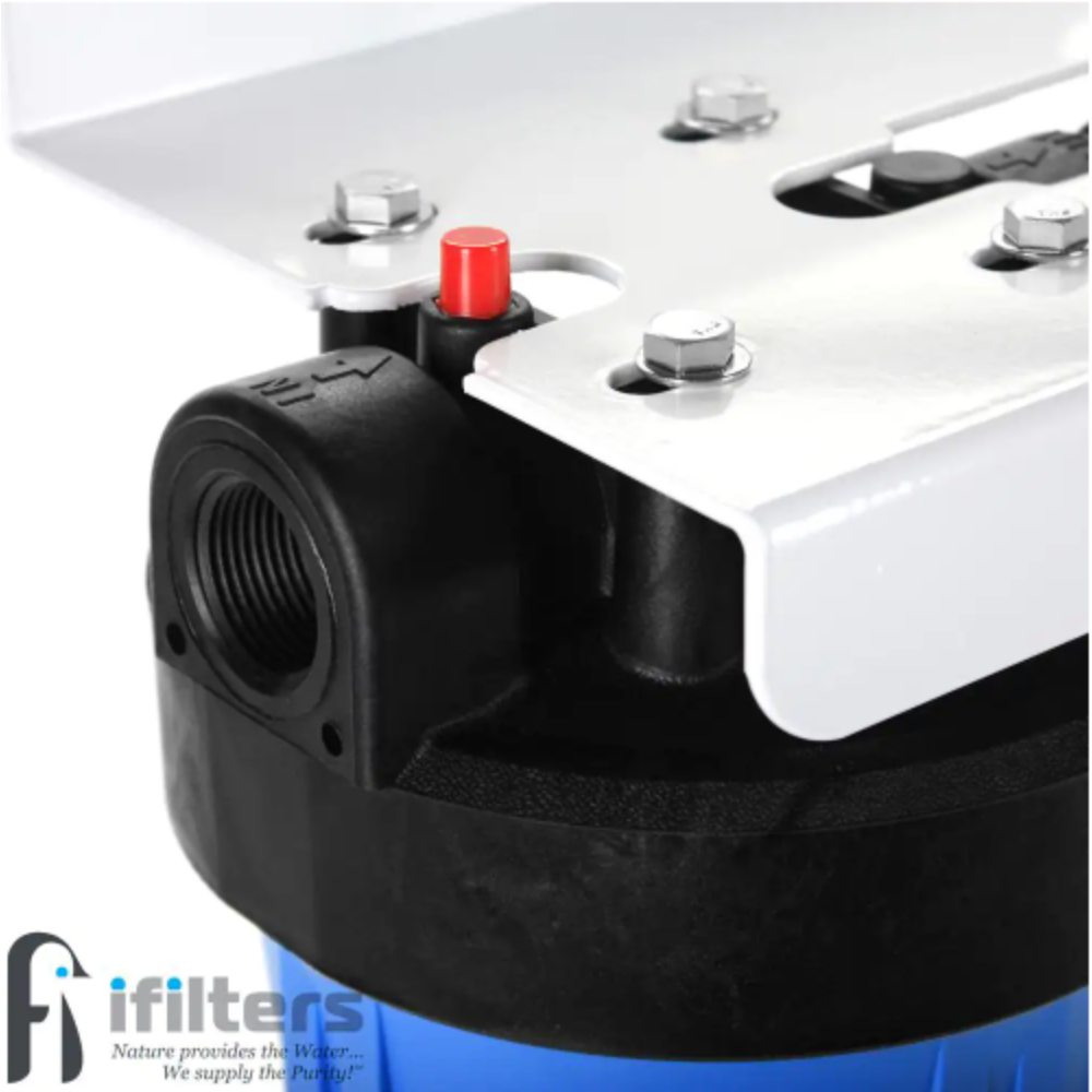 Ifilter Well Water Whole House Filtration System 20 in. Dual Stage Complete Commercial Grade 1 in. Ports