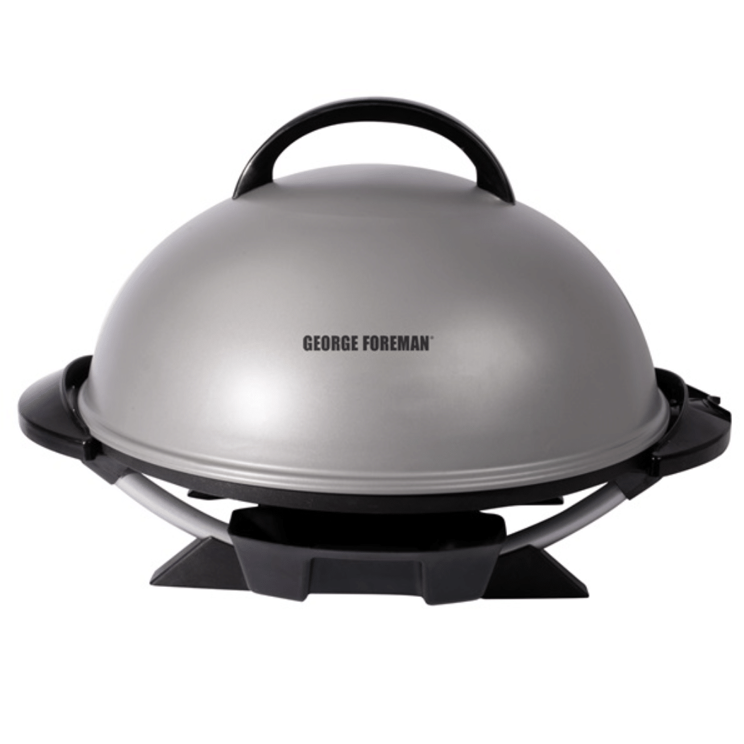 George Foreman 15-Serving Indoor/Outdoor Electric Grill. Silver. GFO240S