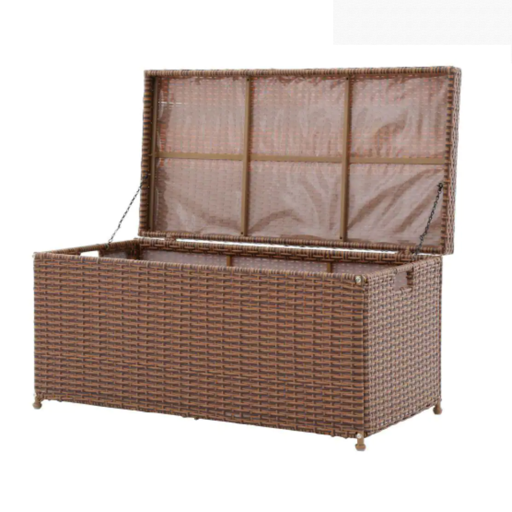 Jeco Honey Wicker Patio Furniture Storage Deck Box