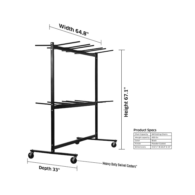 AdirOffice 67.1-in-Drawer Chair Utility Cart