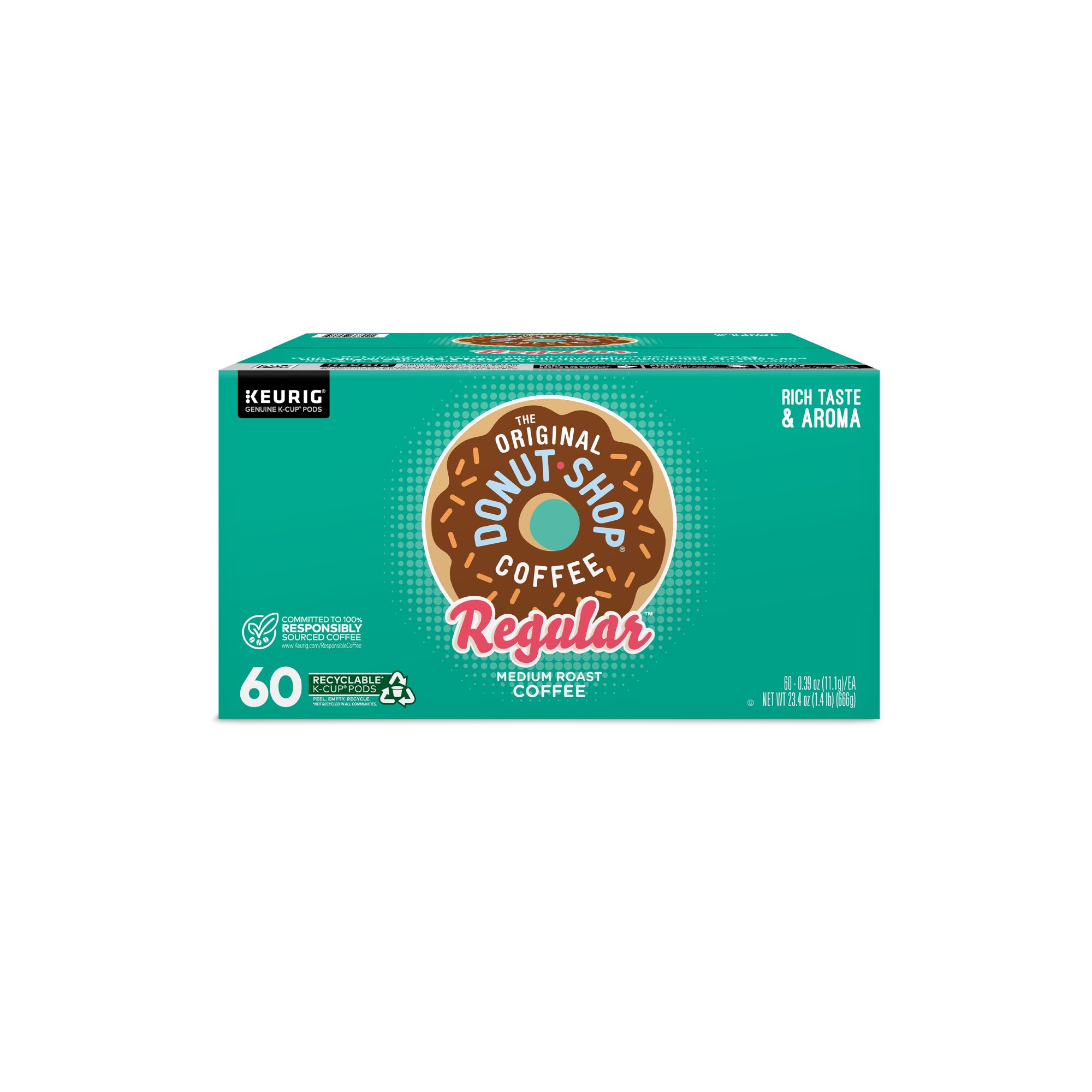 The Original Donut Shop Regular Single Serve K-Cup Pods. Medium Roast. 60 Count