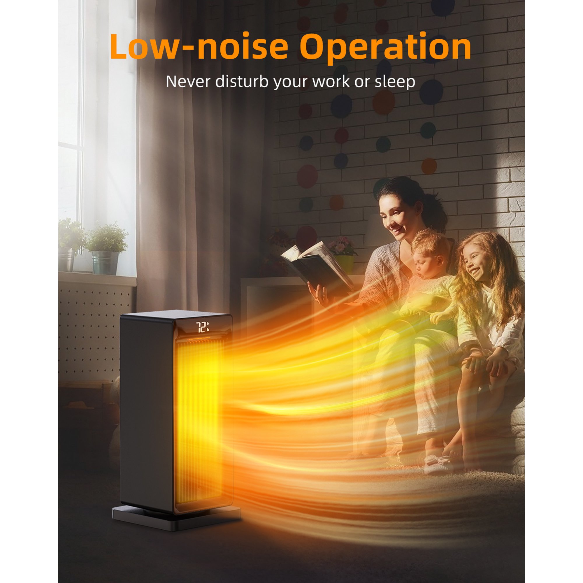 Alrocket 1500W Tower Heater with Oscillation ECO thermostat for Indoor Bedroom Office Use