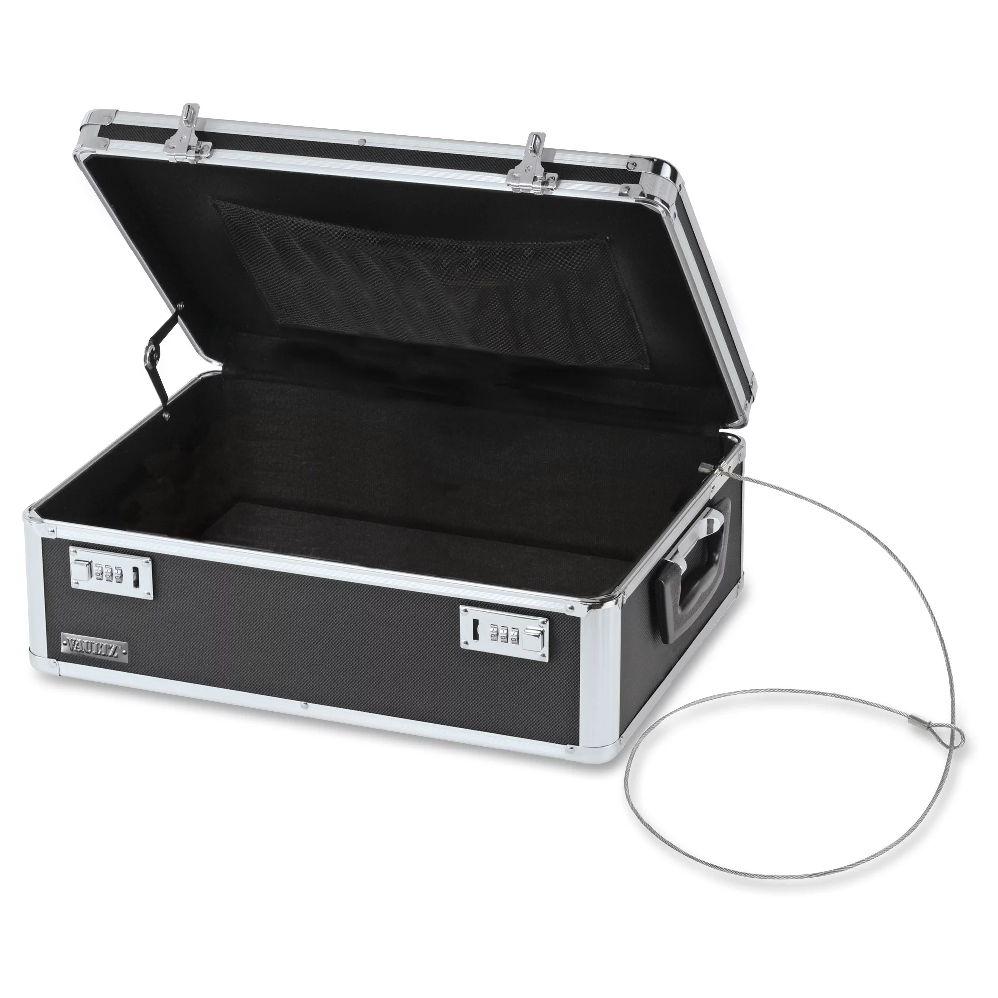 Vaultz Locking Storage Box 19.5 x 7 x 13.5 inches Black (VZ00323). Combination Lock Safe