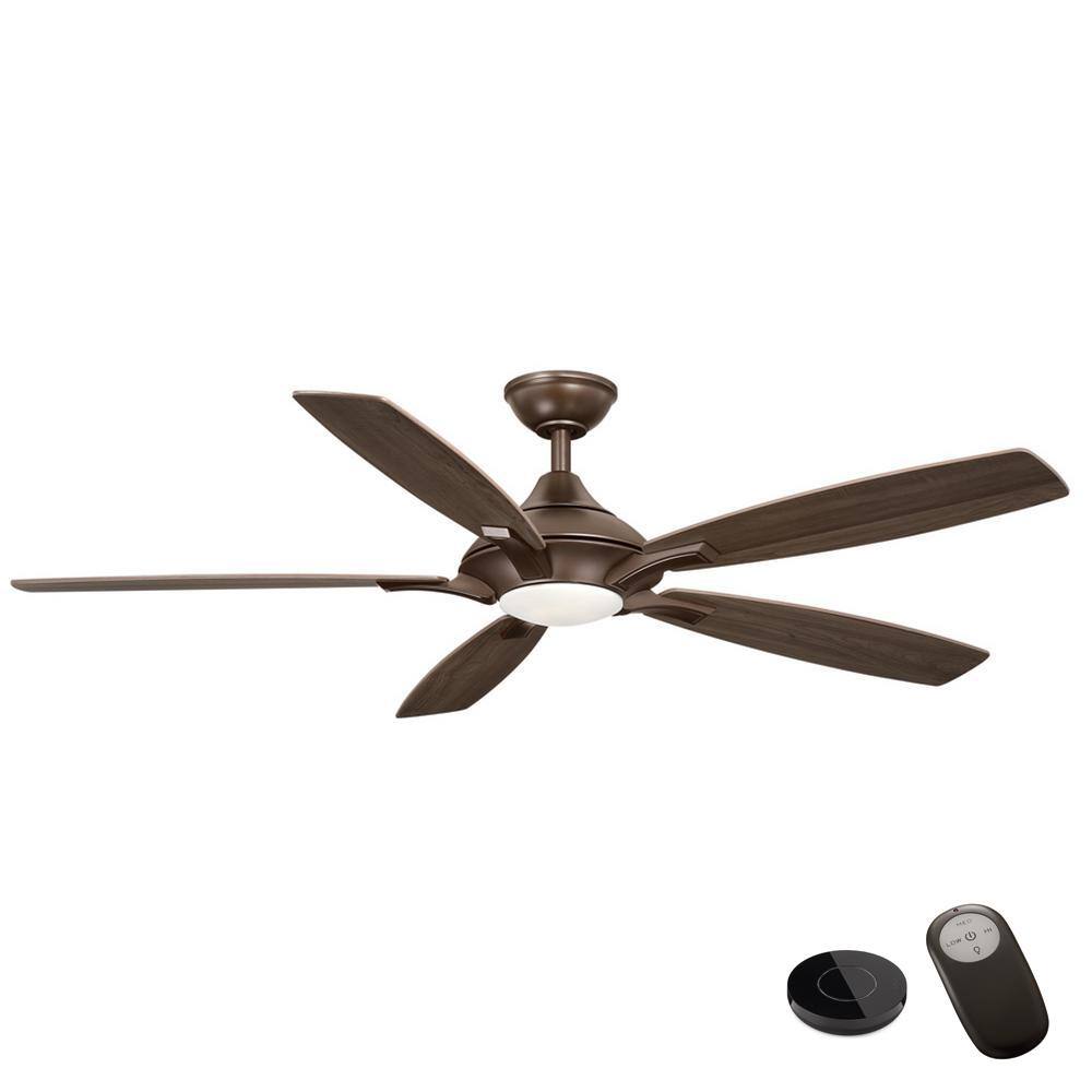 Home Decorators Collection Petersford 56 in. Integrated LED Oil Rubbed Bronze Ceiling Fan with Remote Control