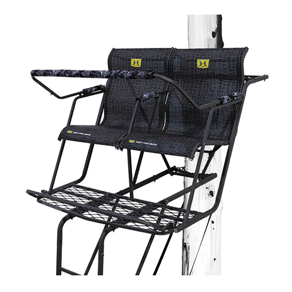 Hawk Big Denali Durable Steel 18′ 2-Man Ladder Tree Stand With Safe-Tread Steps