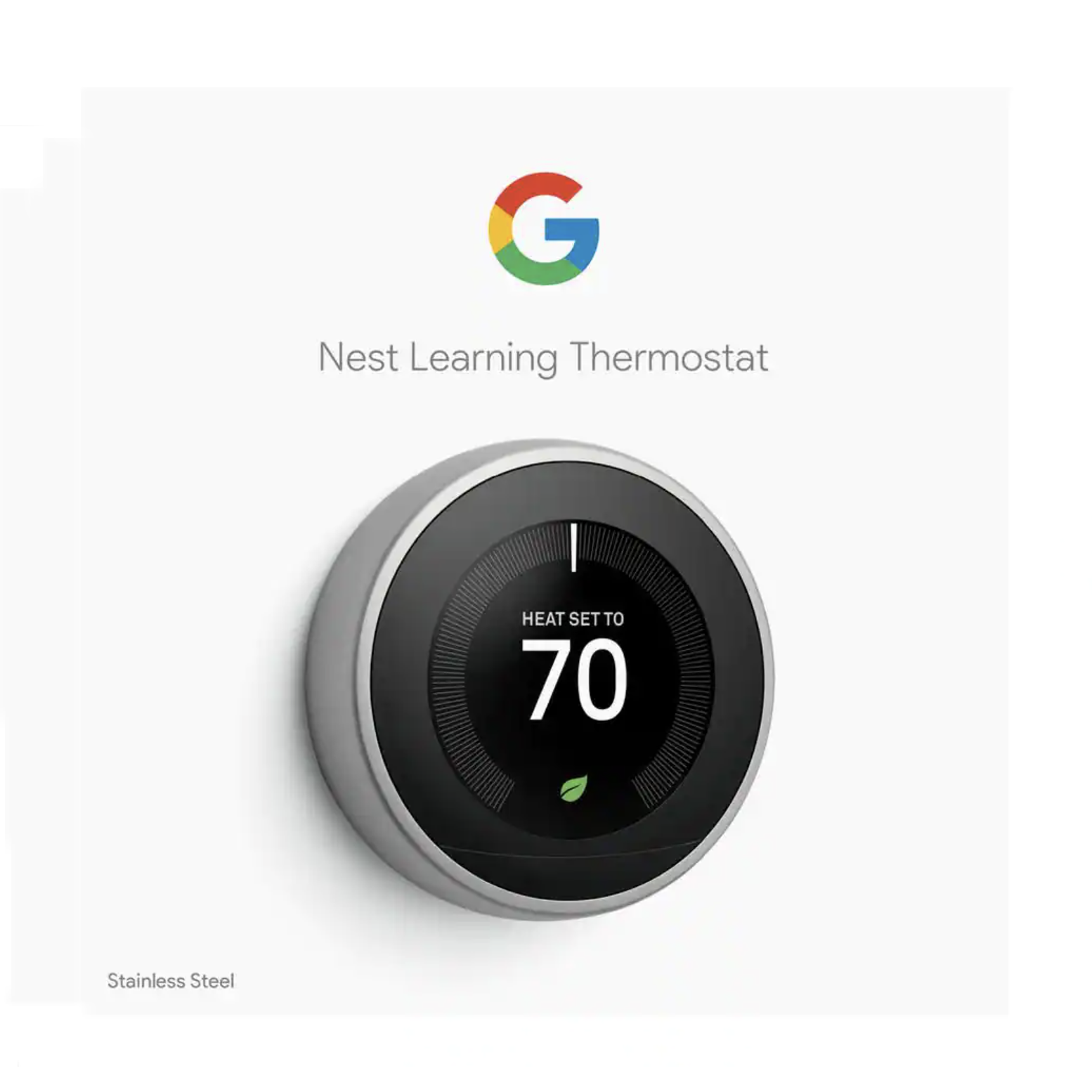 Google Nest Learning Thermostat - Smart Wi-Fi Thermostat - Stainless Steel