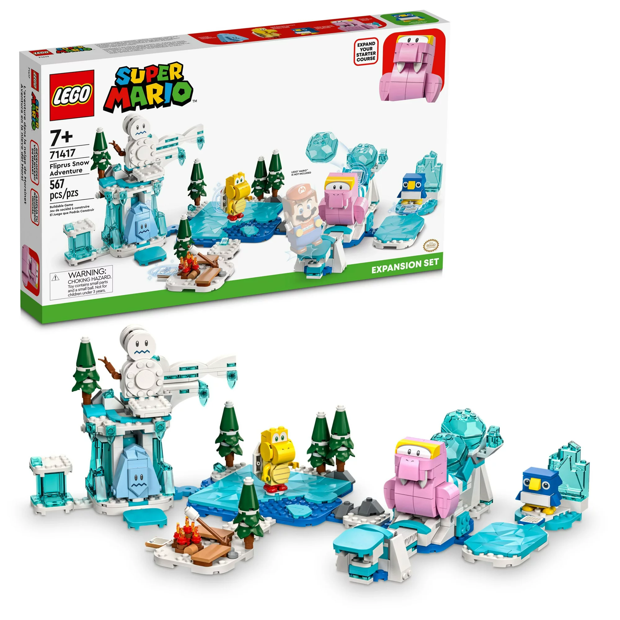 Lego Super Mario Fliprus Snow Adventure Expansion Set 71417 Building Toy Set (567 Pieces)