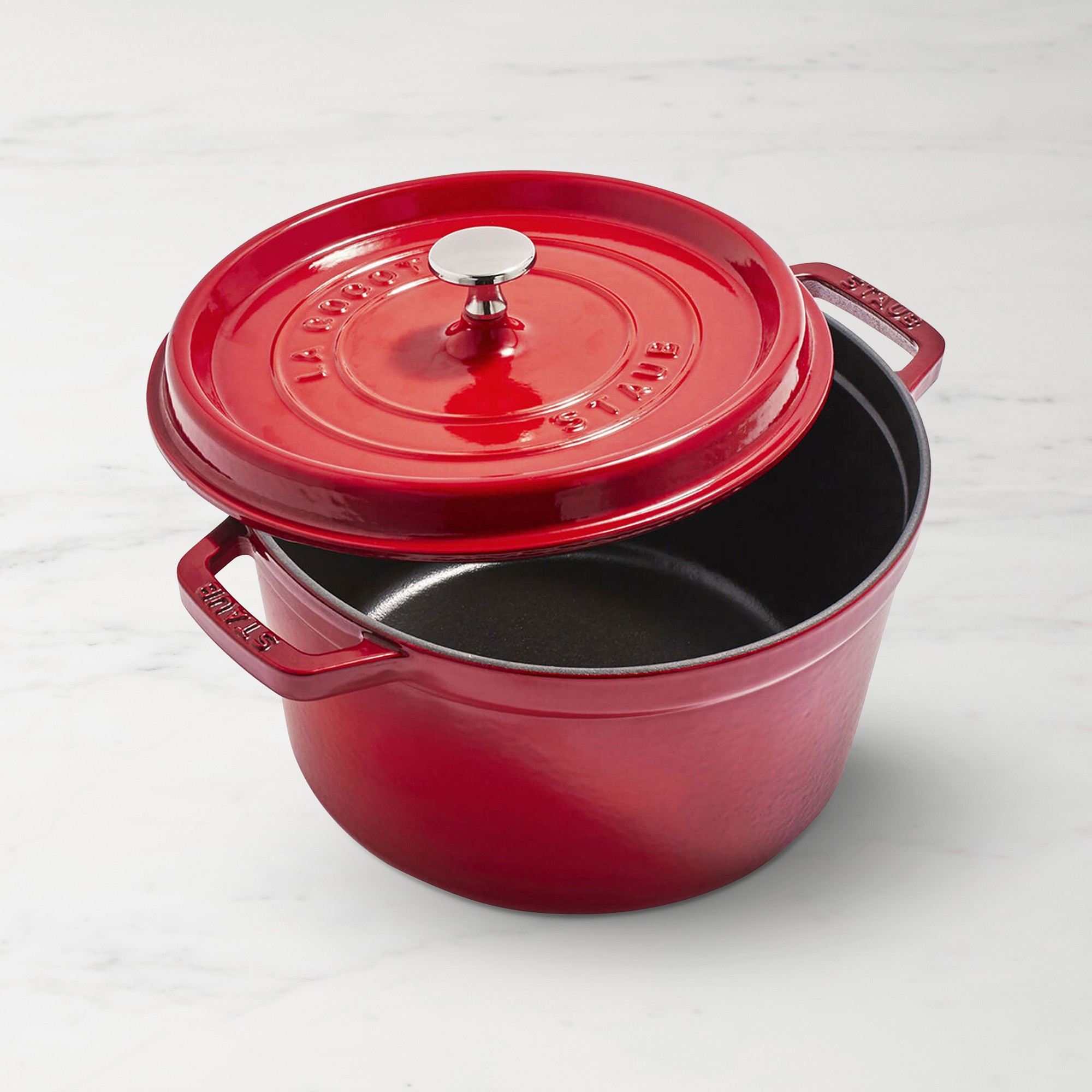 Staub Enameled Cast Iron Deep Oven. 5-Qt.. Cherry