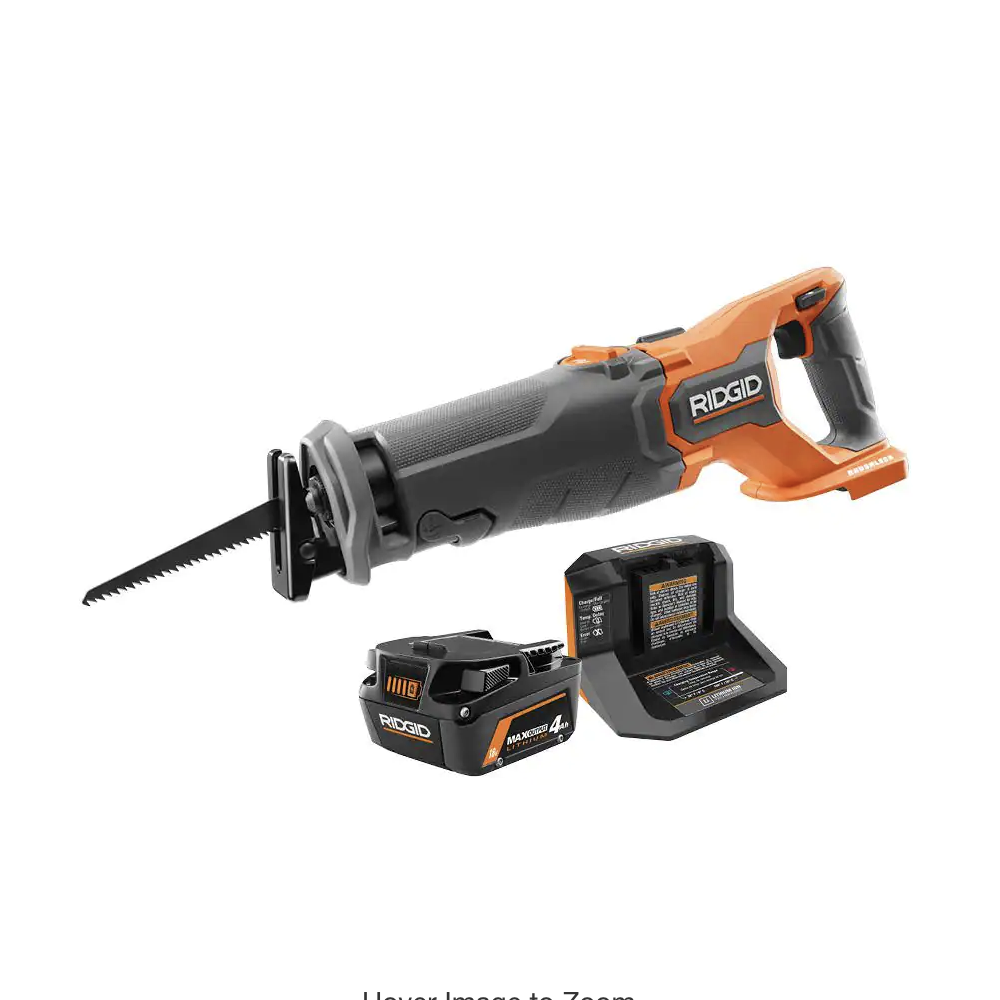 Ridgid 18V Brushless Cordless Reciprocating Saw Kit with (1) 4.0 Ah Battery and Charger