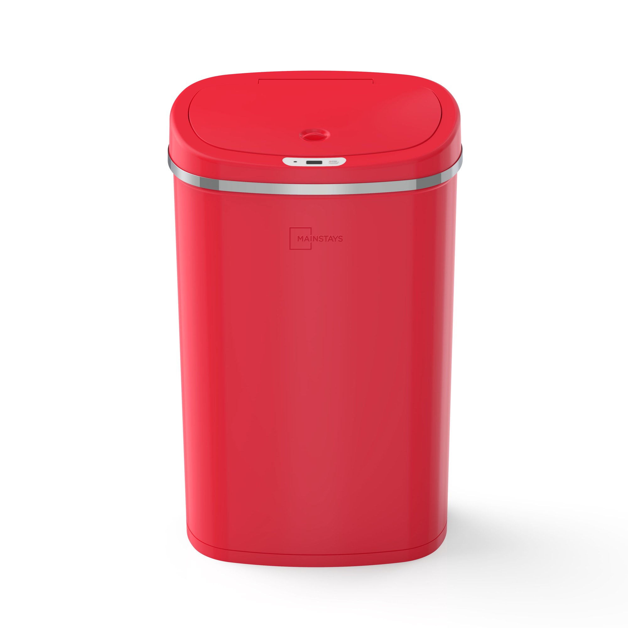 Mainstays 13.2 gal/50 L Motion Sensor Kitchen Garbage Can. Red