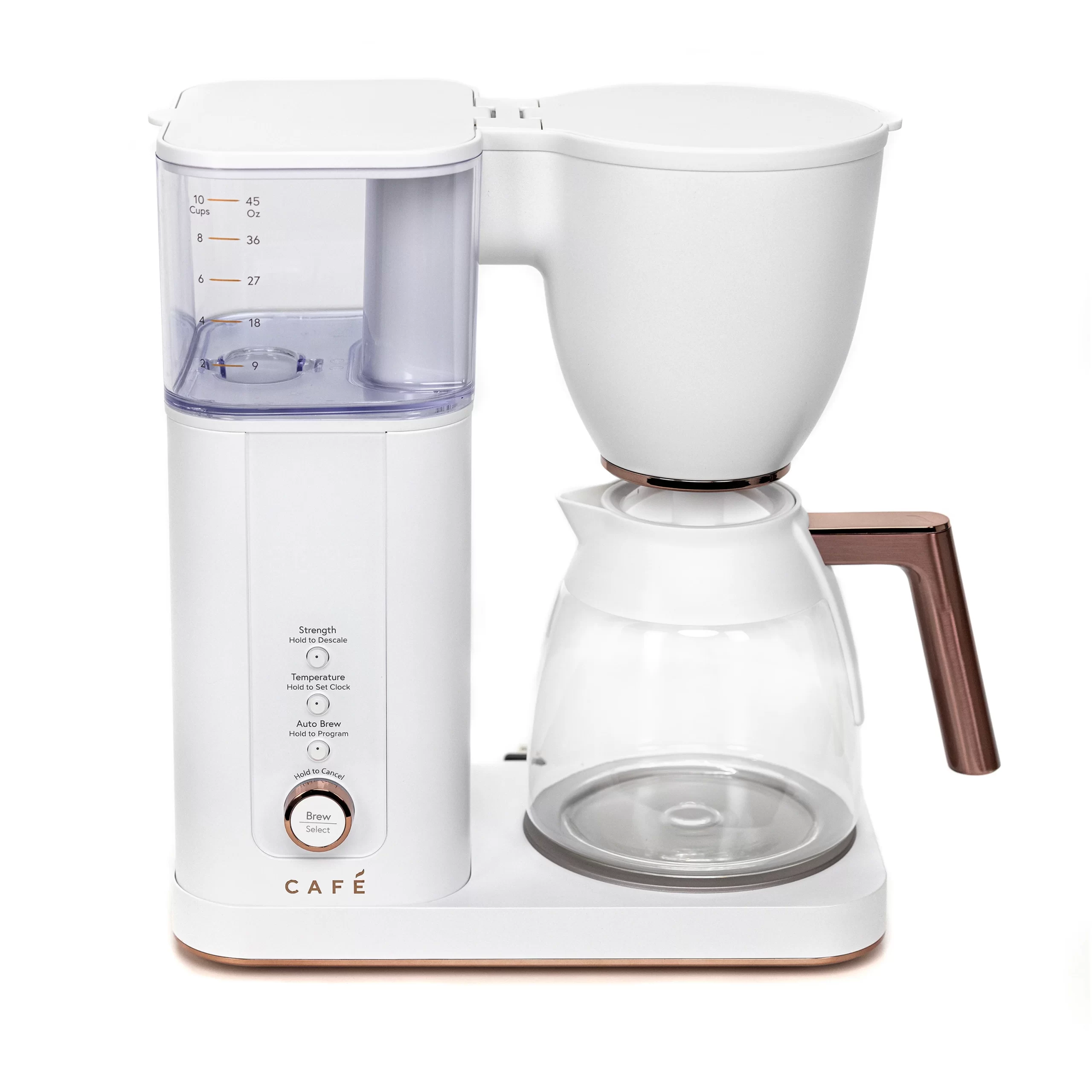 Caf  10-Cup Specialty Drip Coffee Maker with Glass Carafe. C7CDABS4RW3. Matte White