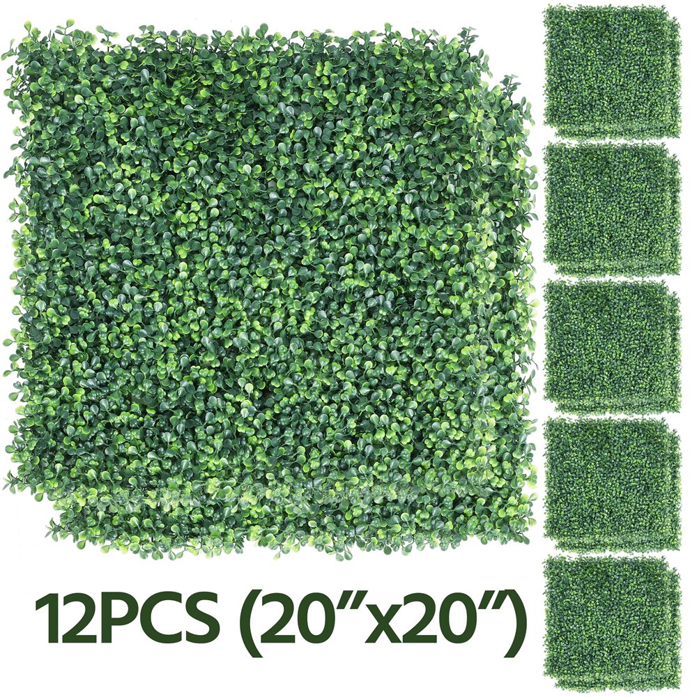 SmileMart 20″ x 20″ Artificial Greenery Panels (12 Pieces)