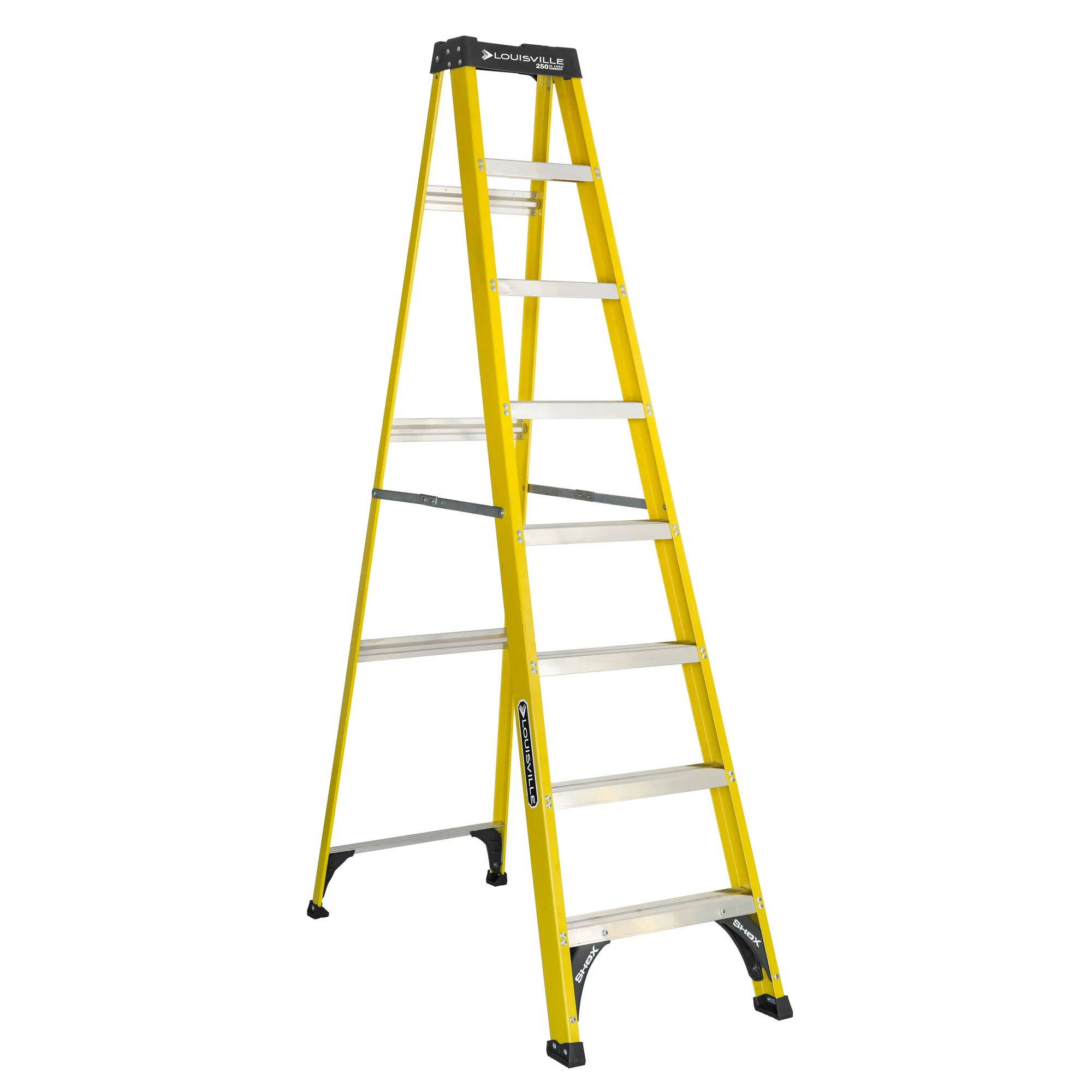 Louisville Ladder 8′ Fiberglass Step Ladder. 12′ Reach. 250 lbs Load Capacity