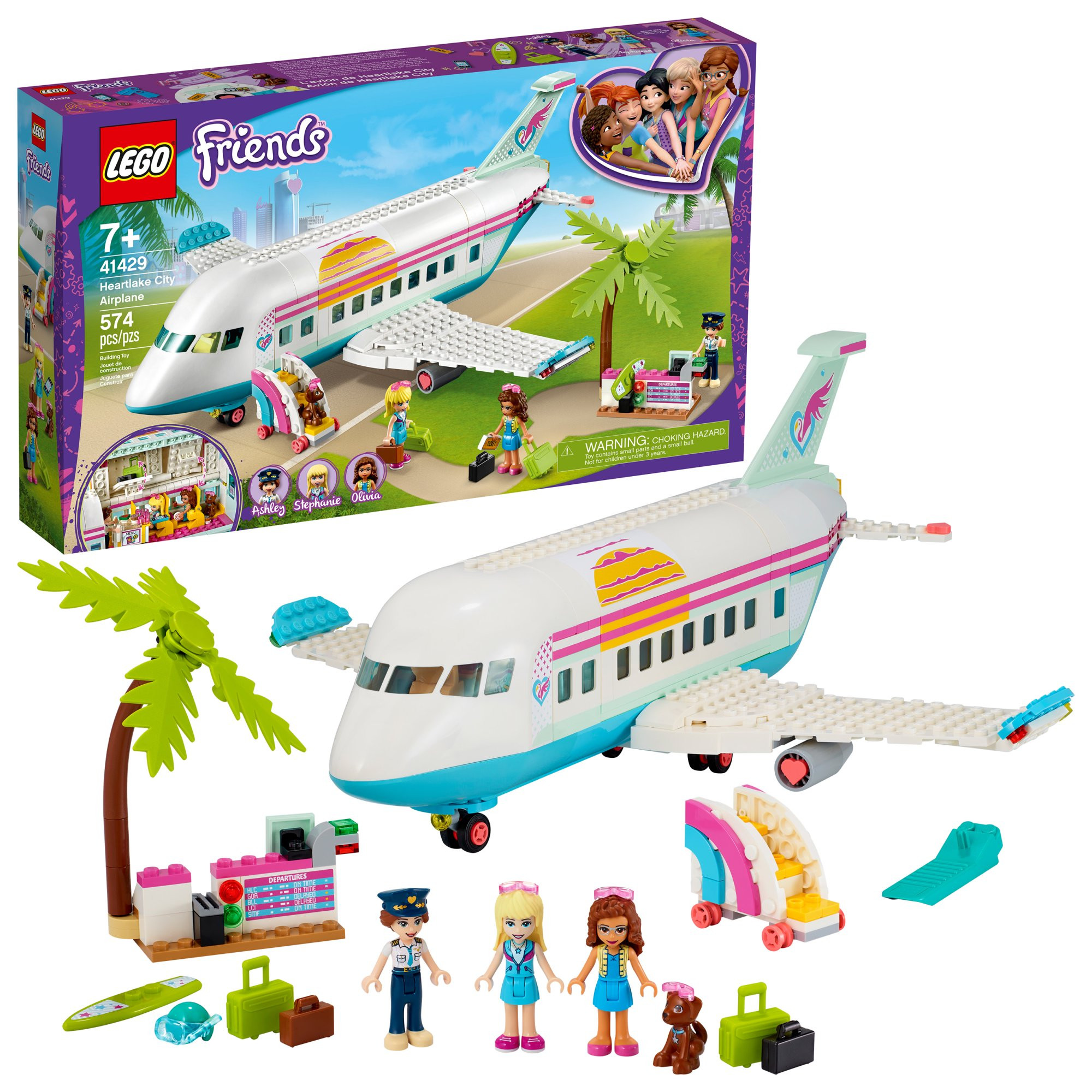 Lego Friends Heartlake City Airplane 41429 Building Toy Inspires Travel Story-Making Play Scenarios. 574 Pieces)