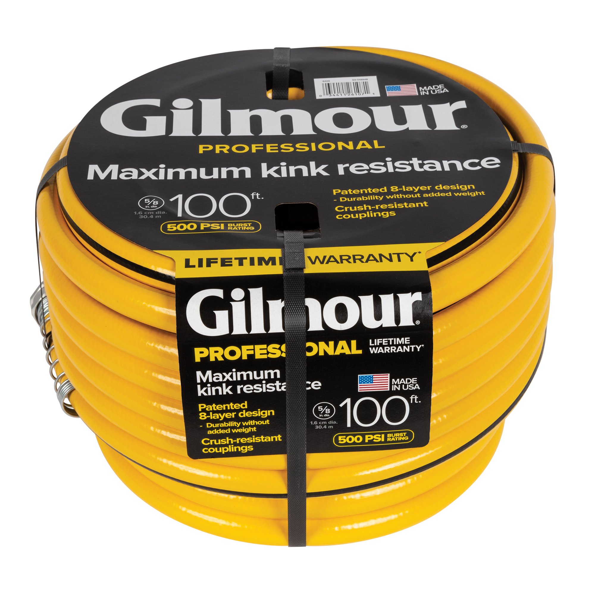 Gilmour Professional Flexogen 5/8″ x 100′ Garden Hose. Yellow/Black