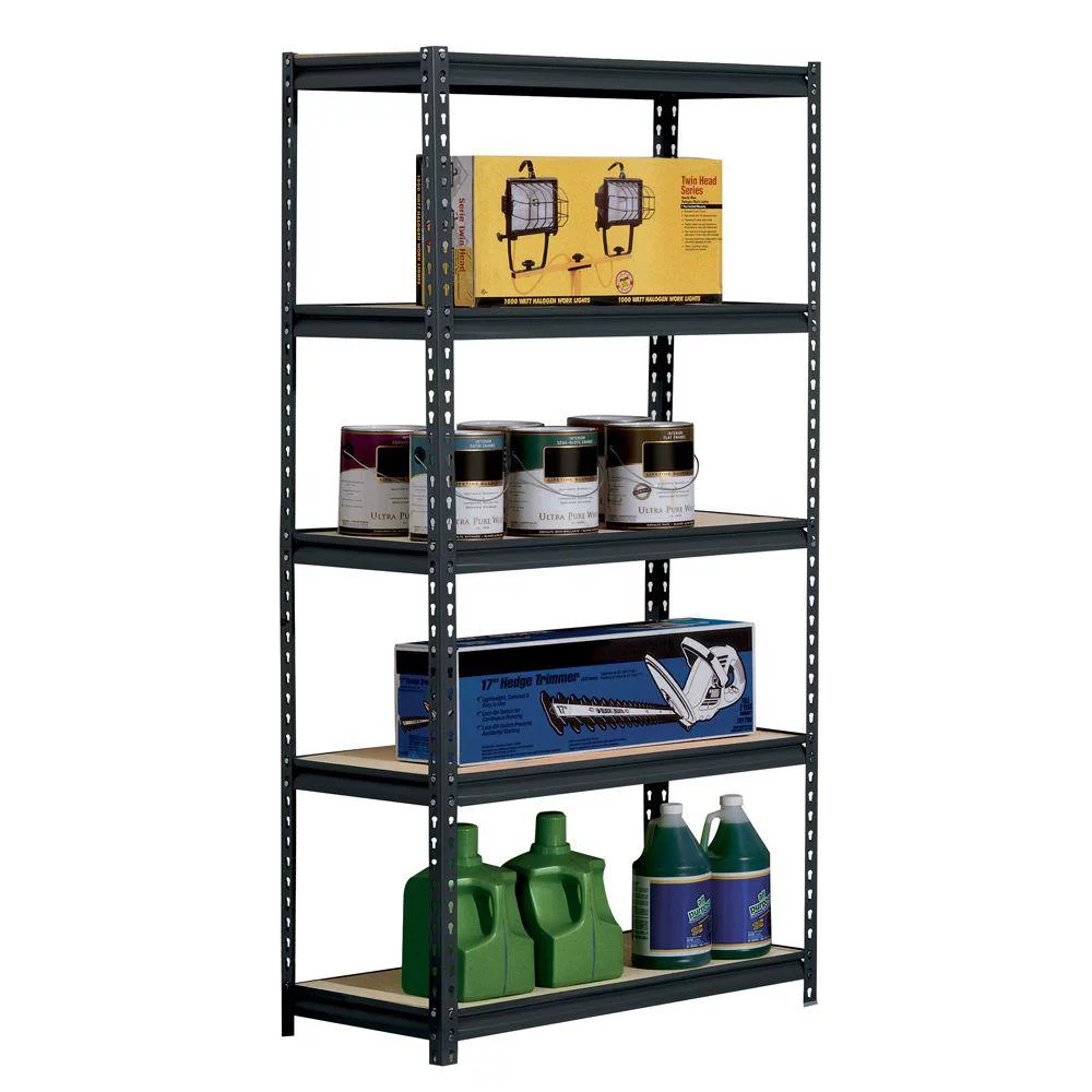 Muscle Rack 36″W x 18″D x 72″H 5-Tier Steel Shelving. Black. 4000 lbs. Capacity