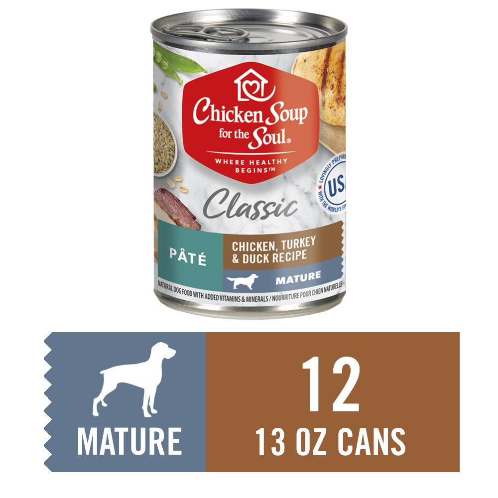 Chicken Soup for the Soul Chicken Soup Senior Wet Dog Food. 13 Oz Cans. 12 Pack