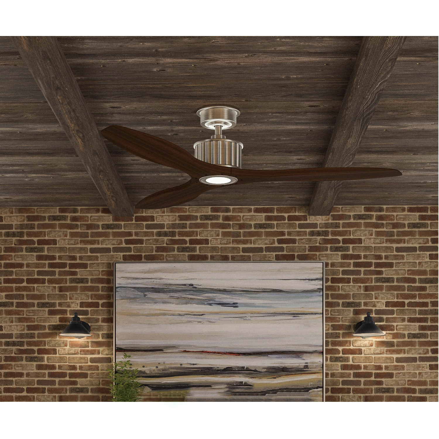 Home Decorators Collection Reagan 52 in. LED Indoor Brushed Nickel Ceiling Fan with Light Kit and Remote Control