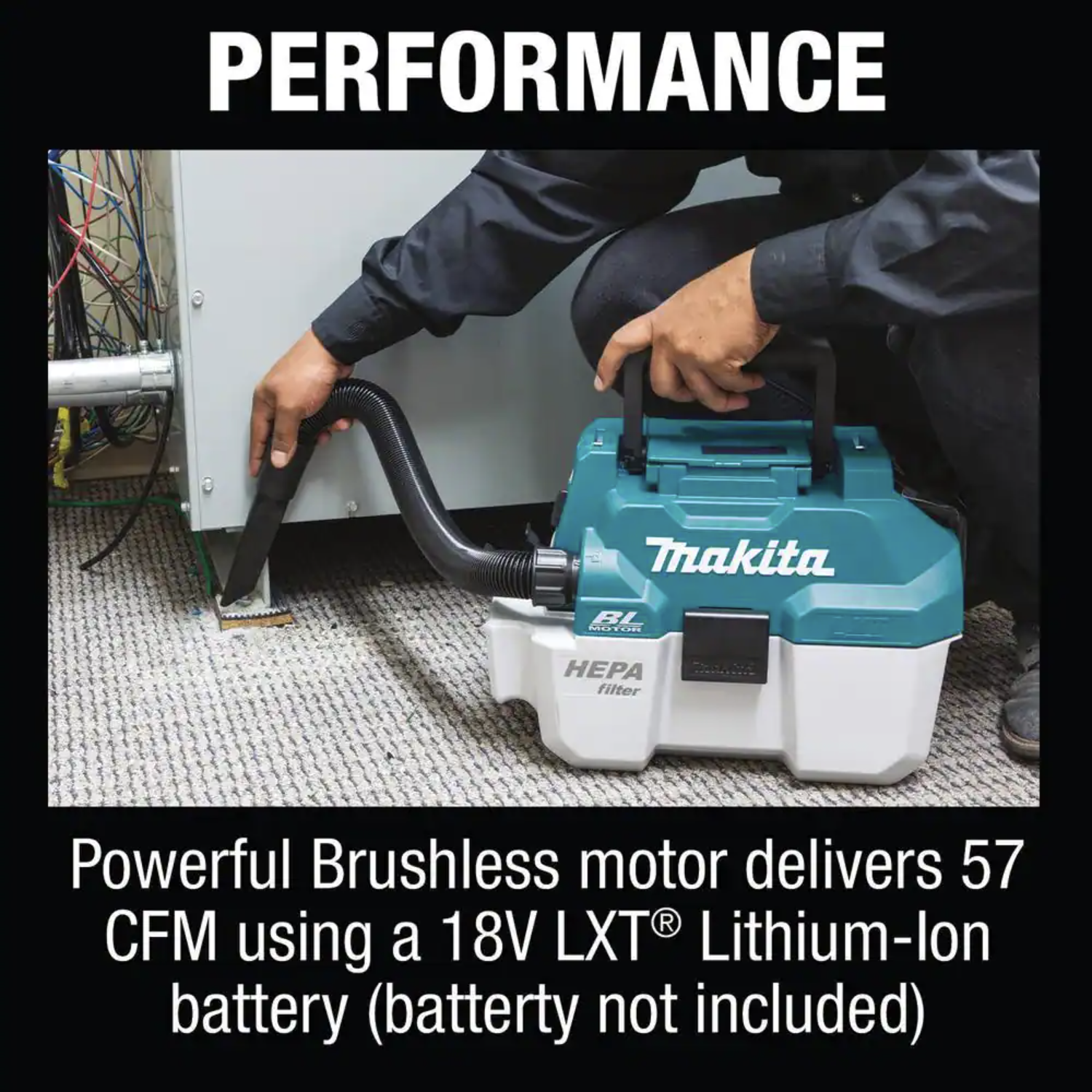 Makita 18V LXT Lithium-Ion Brushless Cordless 2 Gallon Portable Wet/Dry Dust Extractor/Vacuum
