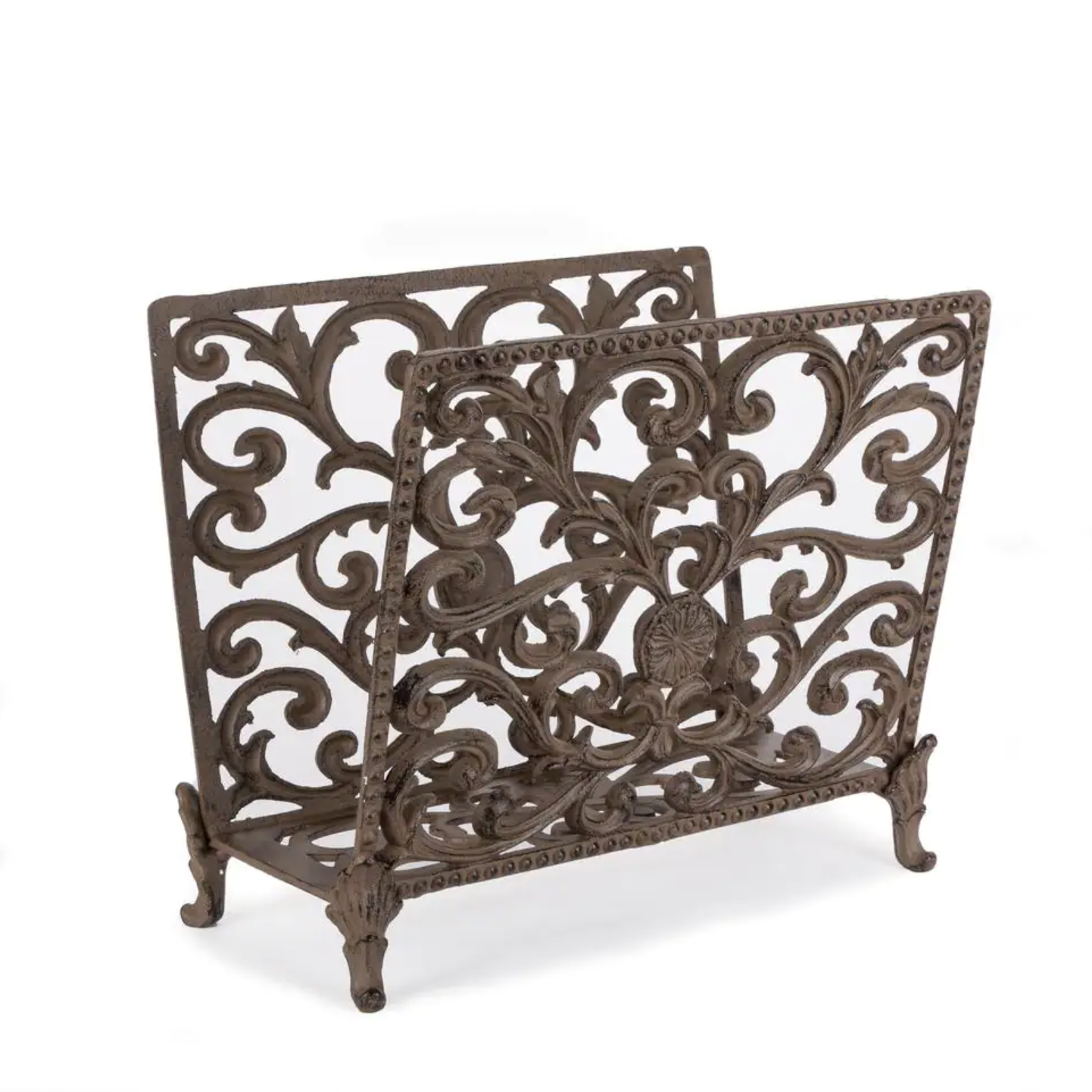 GG Collection Brown Acanthus Magazine and Towel Holder