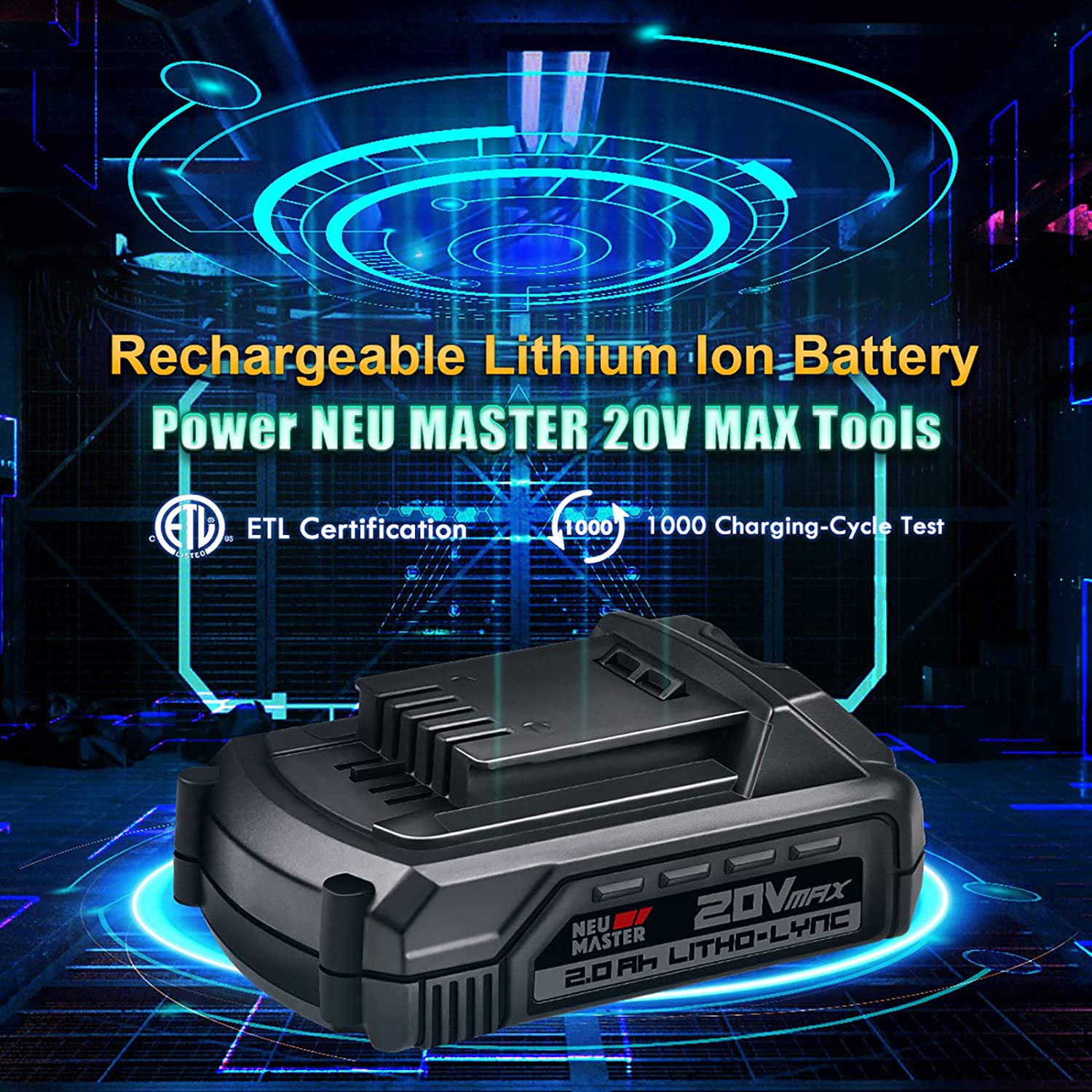 Neu Master NBL0020 2-in-1 Portable Cordless Leaf Blower & Vacuum with 20V 2.0Ah Lithium Battery & Charger with 7 Variable Speeds