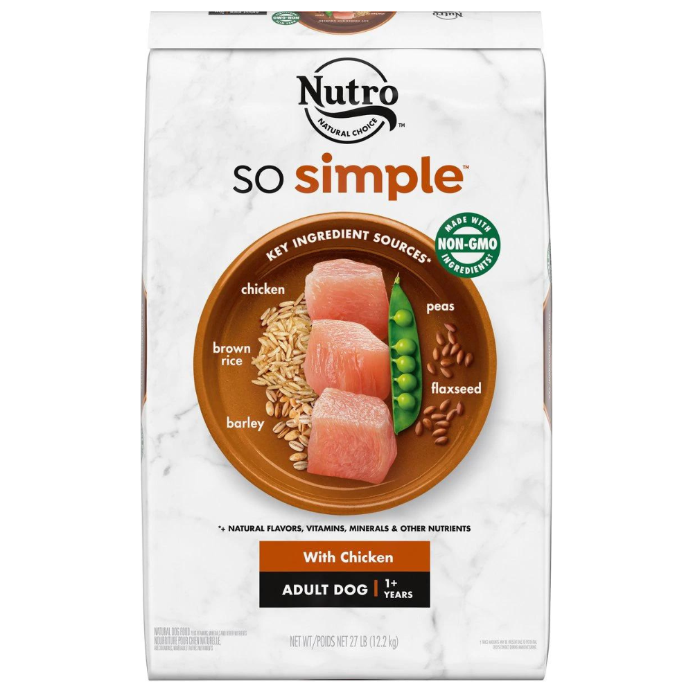 Nutro SO SIMPLE Adult Chicken & Rice Recipe Natural Dry Dog Food.  27-lb Bag