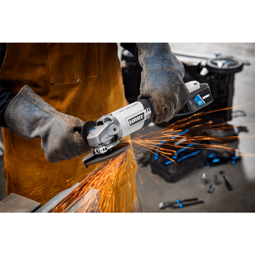 Hart 20-Volt Cordless 4 1/2-inch Angle Grinder Kit (1) 20-Volt 4.0Ah Lithium-Ion Battery
