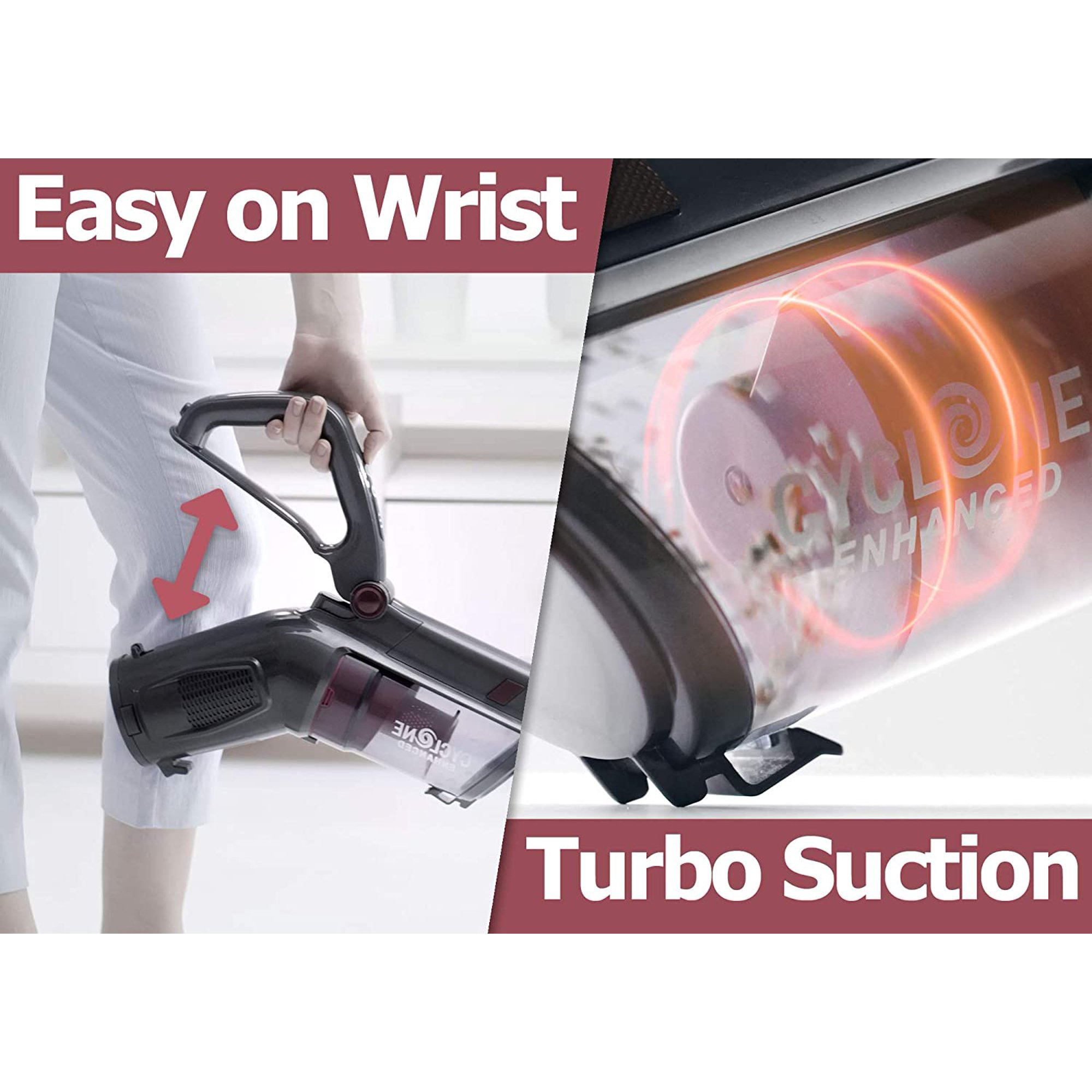 RoomieTEC SL593 Elite Cordless Low-Reaching Vacuum Cleaner for Multi-Surface