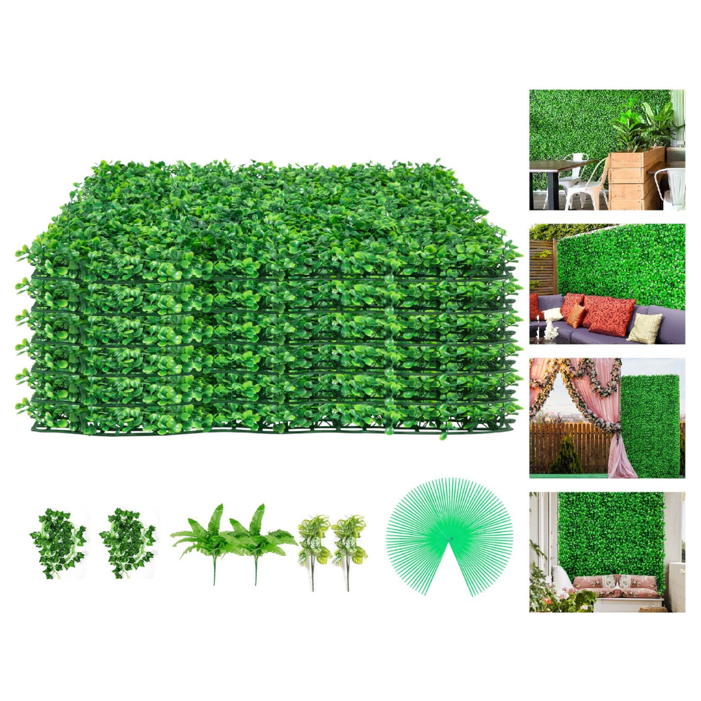 Vevor 6 Pcs 20″ x 20″ Artificial Boxwood Hedge Panels