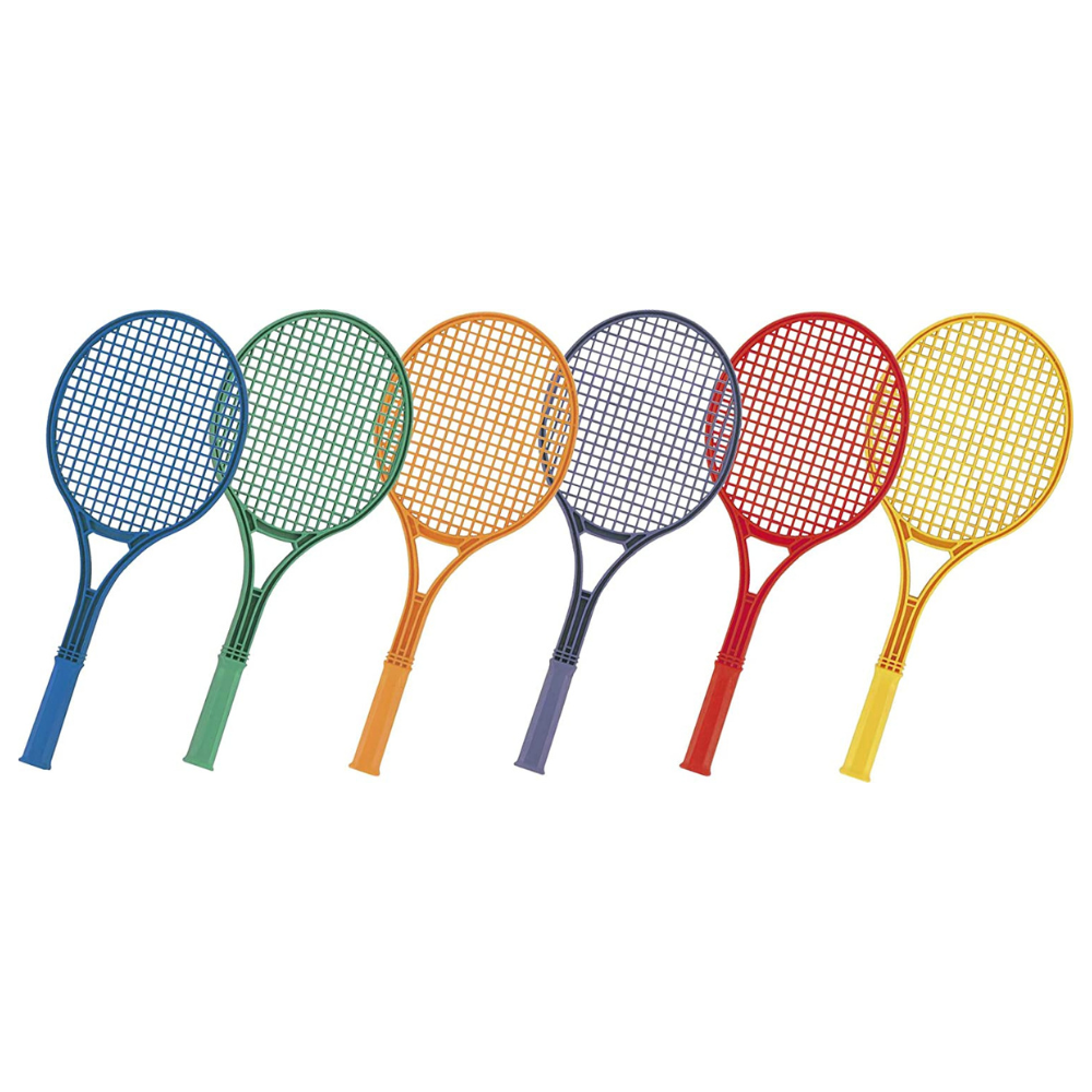 Champion Sports Plastic Tennis Racket Set. 6PCS