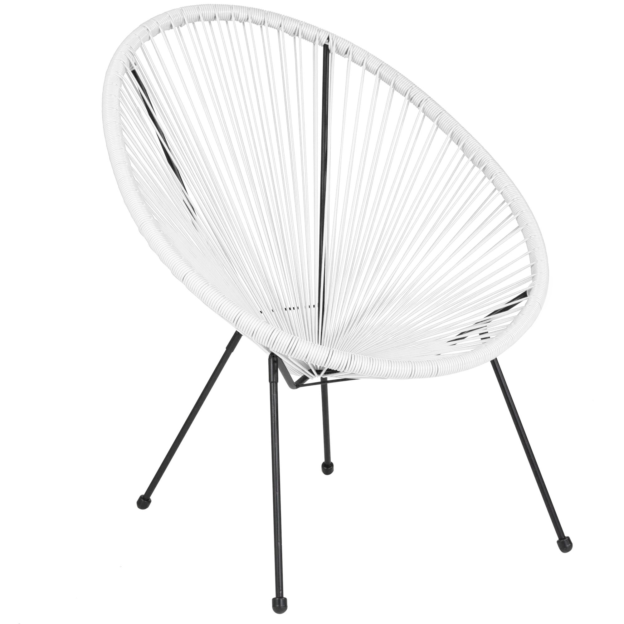 Flash Furniture Valencia Oval Comfort Series Take Ten White Papasan Lounge Chair