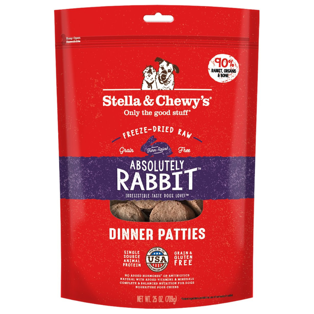Stella & Chewy-s Absolutely Rabbit Dinner Patties Freeze-Dried Raw Dog Food