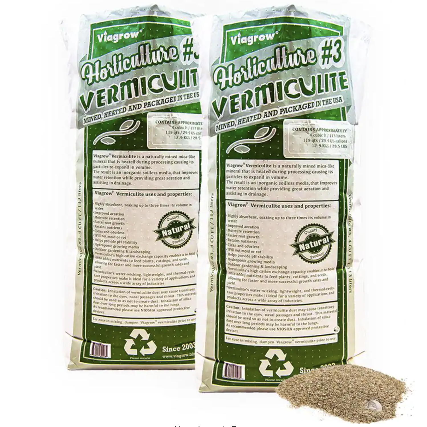 Viagrow 4 Cu. Ft. 29.9 Gal./113 l Horticultural Vermiculite (2-Pack)