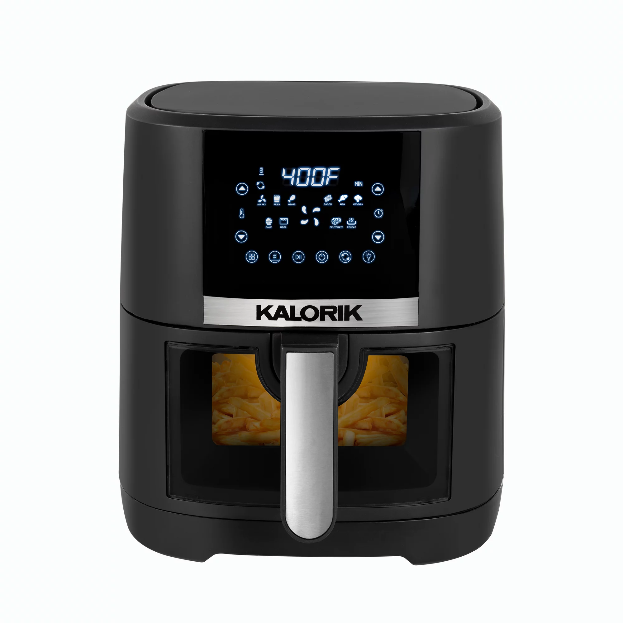 Kalorik 5 Qt Digital Air Fryer with Viewing Window. Black