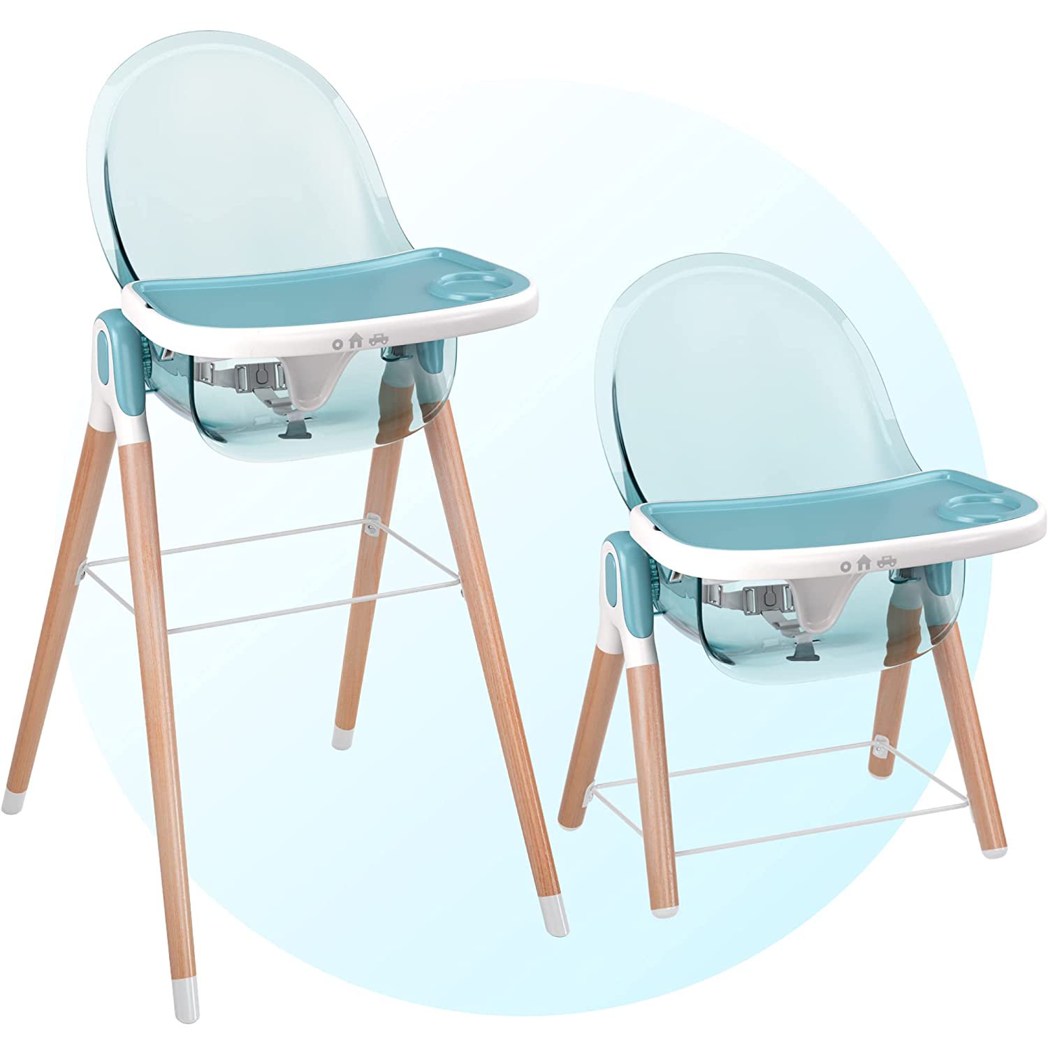 Children of Design 6-in-1 Deluxe High Chair. Safe & Compact Baby Highchair. 6 Options 3 Seat Positions 2 Heights 1 Chair. Blue