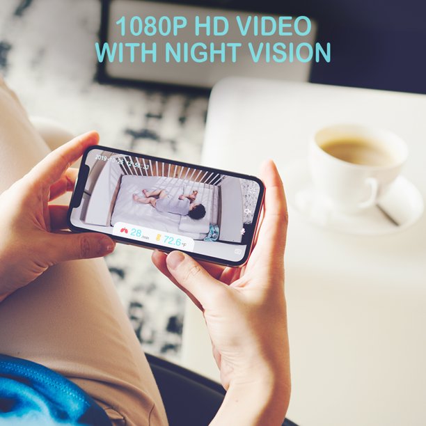 Sense-U Video Baby Monitor With 1080P HD Wi-Fi Camera And Background Audio. Night Vision