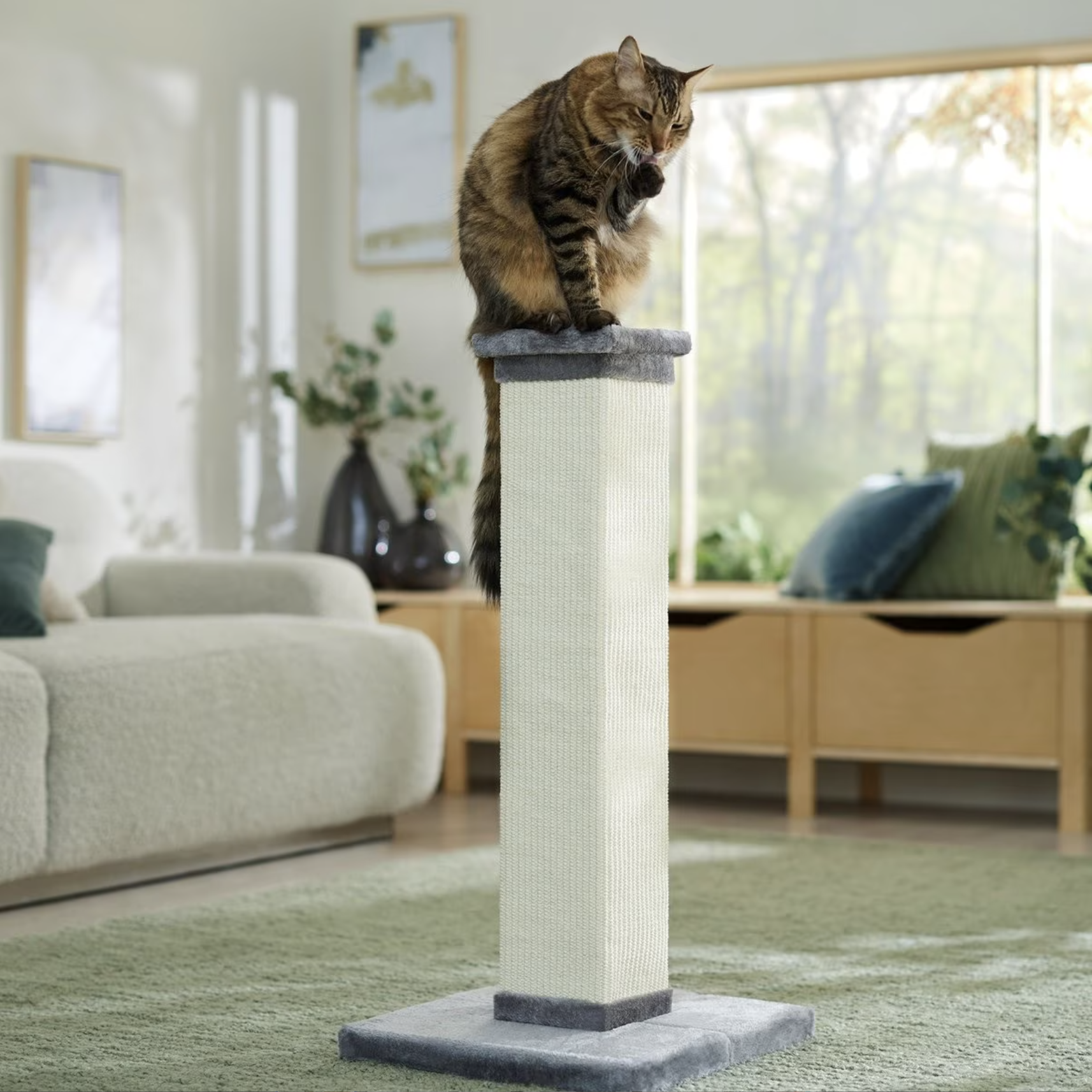 Frisco 33.5-in Sisal Cat Scratching Post. Gray
