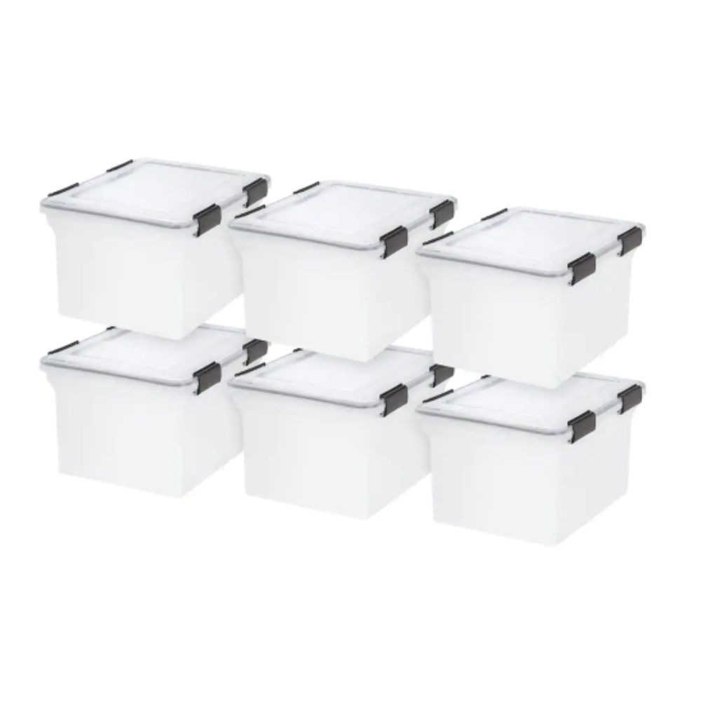 Iris 32 Qt. WeatherPro Storage Box in Clear (6-Pack)