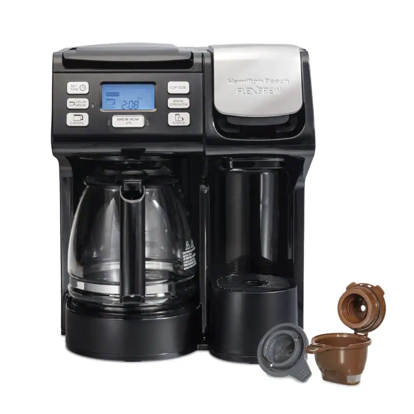 Hamilton Beach FlexBrew Trio 12-Cup Black Drip Coffee Maker with Single Cup Brewer