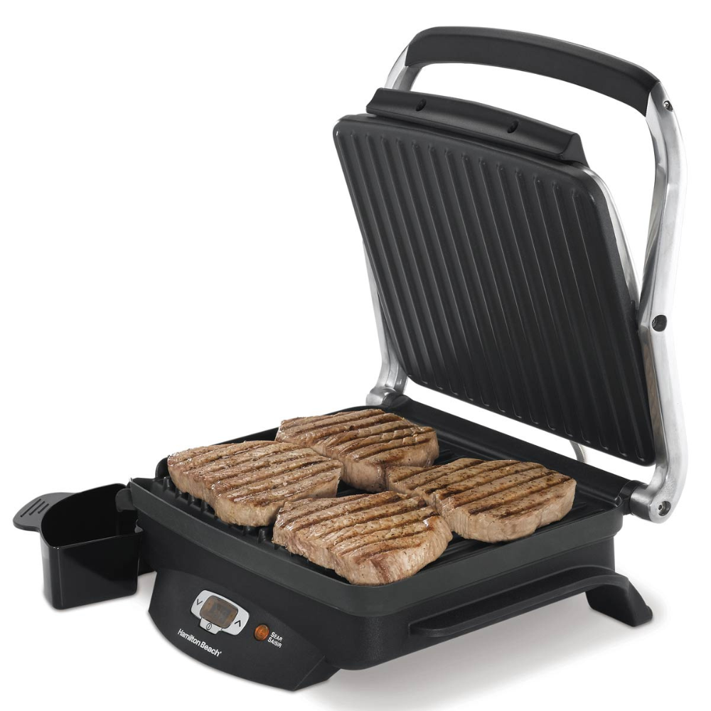 Hamilton Beach Steak Lovers Grill. 100 Sq. In.. Black. Model 25331