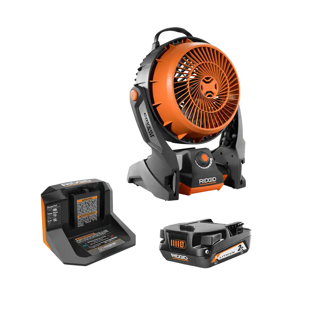 Ridgid 18V Hybrid Fan Kit With 18V Lithium-Ion 2.0 Ah Battery And Charger