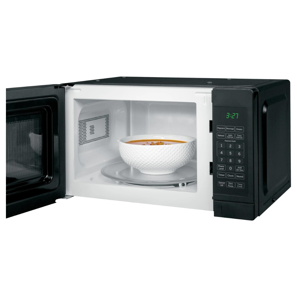GE Appliances 17.25” 0.7 Cu. Ft. Countertop Microwave. Black (JEM3072DHBB)