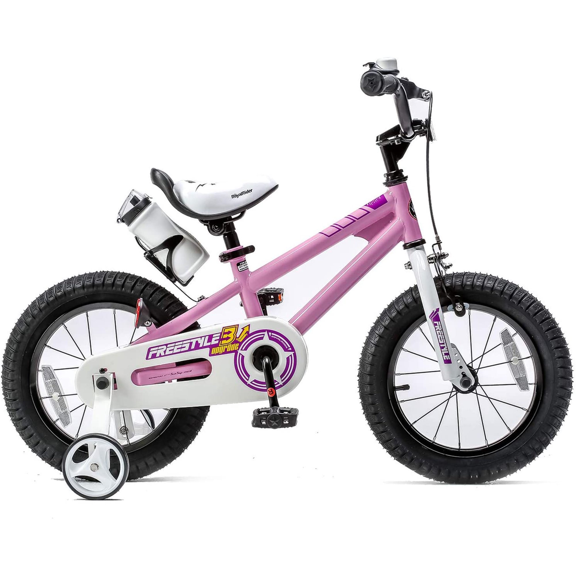 Royalbaby Freestyle 16 In. Pink Kids Bike with Training Wheels and Kickstand
