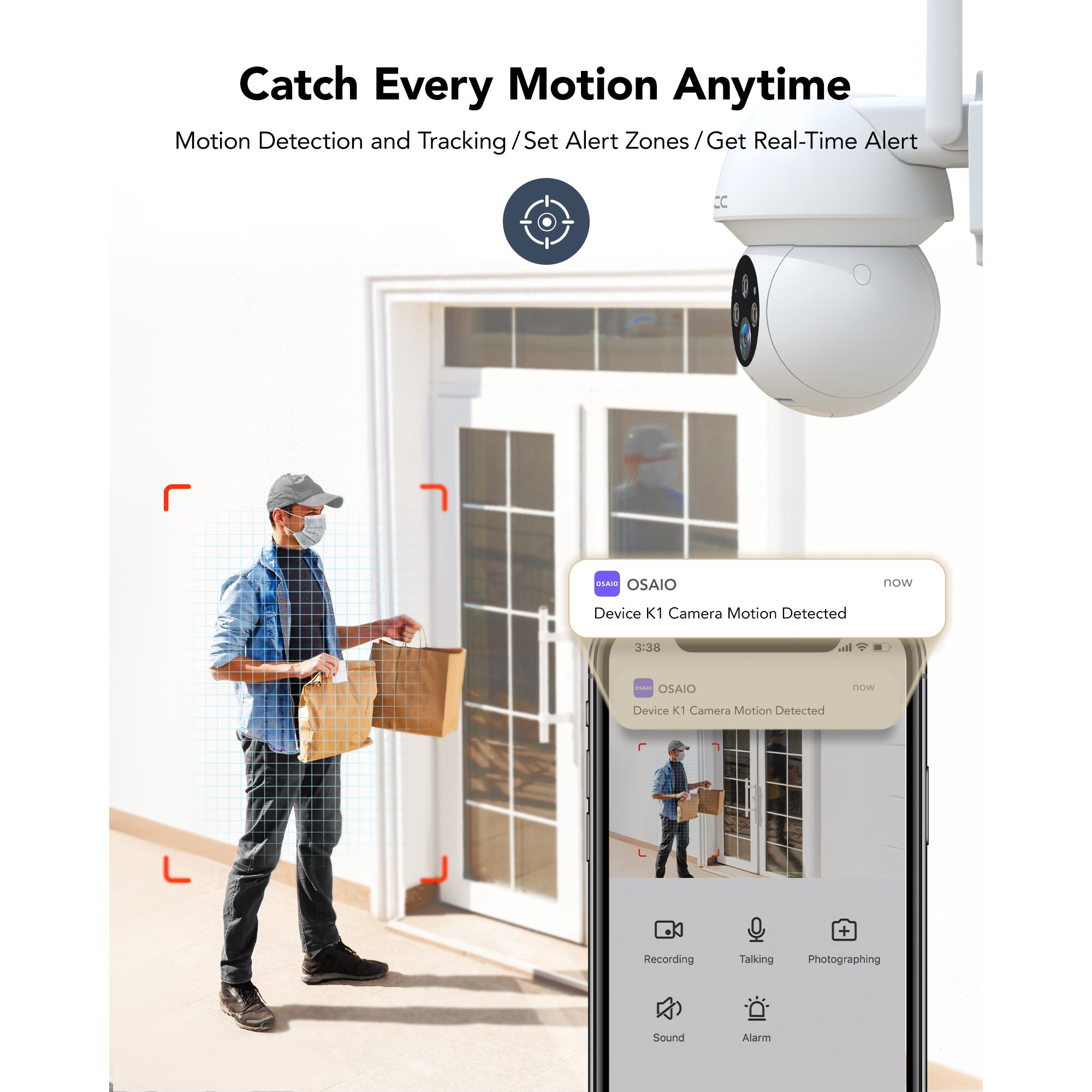 Voger GNCC 360 View Wifi 2K Outdoor Security Camera