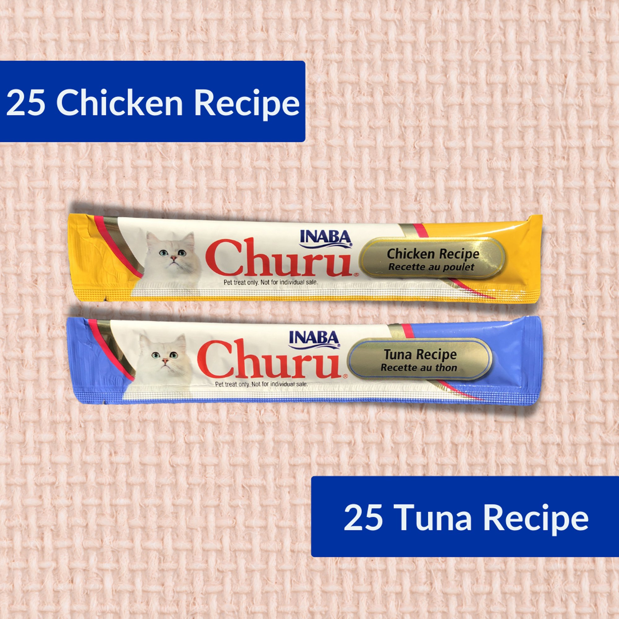 Inaba Churu Creamy. Lickable Wet Cat Treats. 0.5 oz. 50 Tubes. Tuna & Chicken Variety