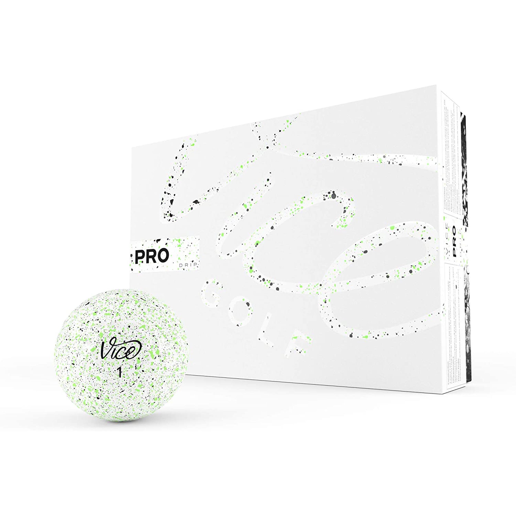 Vice Golf Pro Drip Golf Balls. Lime. 12-Pack
