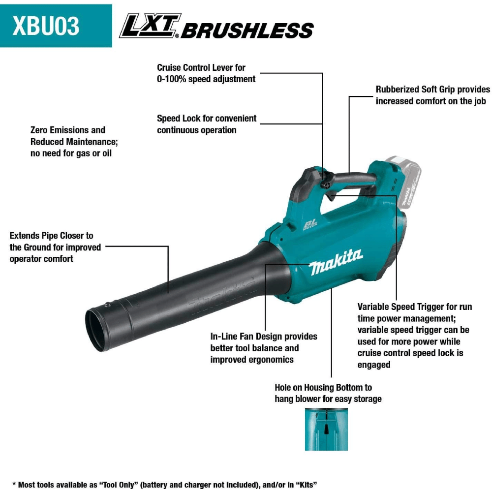 Makita XBU03Z 18V LXT Lithium-Ion Brushless Cordless Blower. Tool Only
